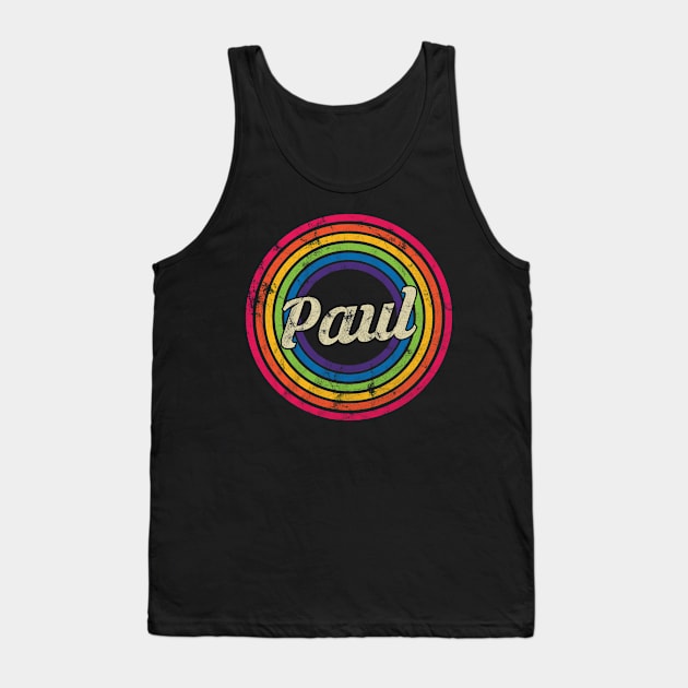 Paul - Retro Rainbow Faded-Style Tank Top by MaydenArt